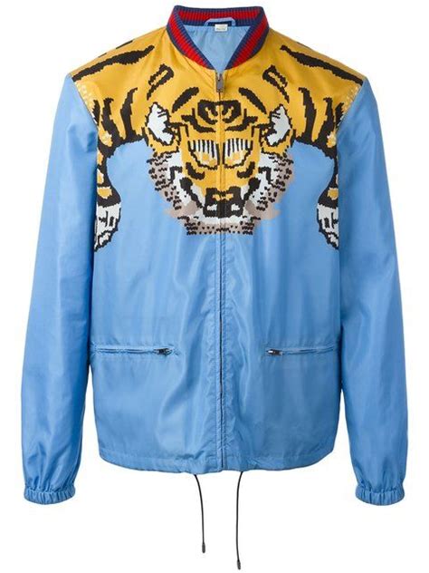 gucci windbreaker tiger print|Gucci tiger canvas.